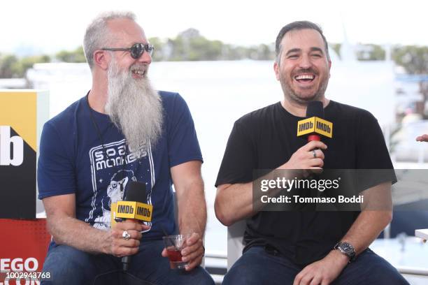 Bryan Johnson and Brian Quinn attends the #IMDboat At San Diego Comic-Con 2018: Day Two at The IMDb Yacht on July 20, 2018 in San Diego, California.