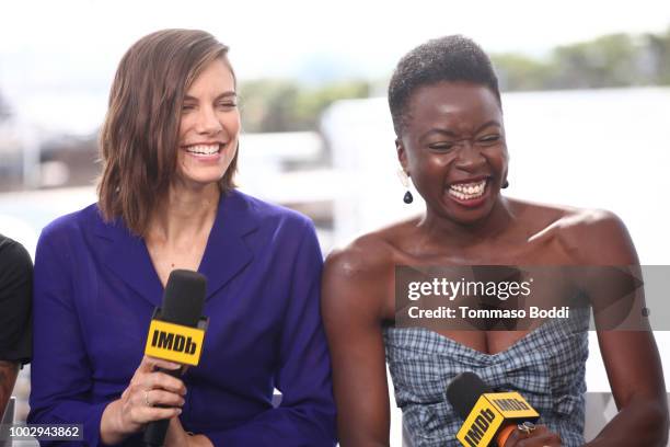Actors Lauren Cohan and Danai Gurira attend the #IMDboat At San Diego Comic-Con 2018: Day Two at The IMDb Yacht on July 20, 2018 in San Diego,...