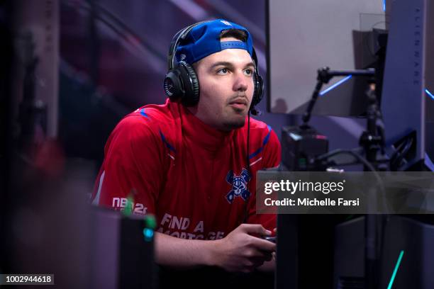 JosephTheTruth of Pistons Gaming Team plays against Knicks Gaming on July 20, 2018 at the NBA 2K Studio in Long Island City, New York. NOTE TO USER:...