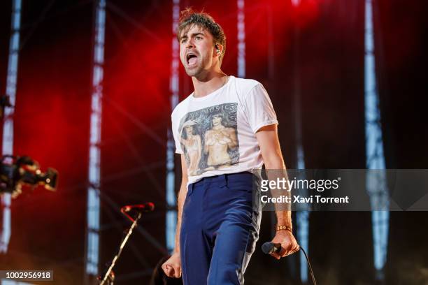 Justin Young of The Vaccines performs in concert during day 2 of Festival Internacional de Benicassim on July 20, 2018 in Benicassim, Spain.