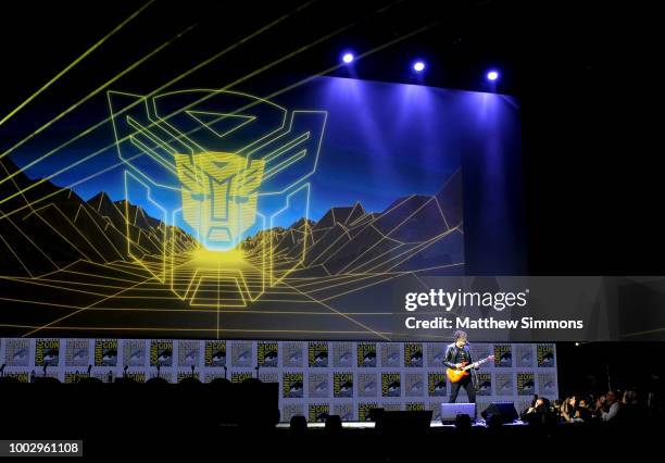 Stan Bush performs at the Paramount Pictures' presentation for 'Bumblebee' at Comic-Con International 2018 on July 20, 2018 in San Diego, California.