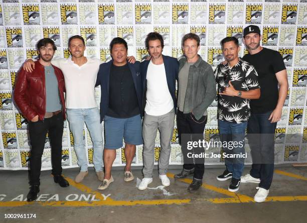 Eoin Macken, Dylan Bruce, Benedict Wong, Santiago Cabrera, Stephen Moyer, Jay Hernandez, and Tom Ellis attend Entertainment Weekly "Brave Warriors"...