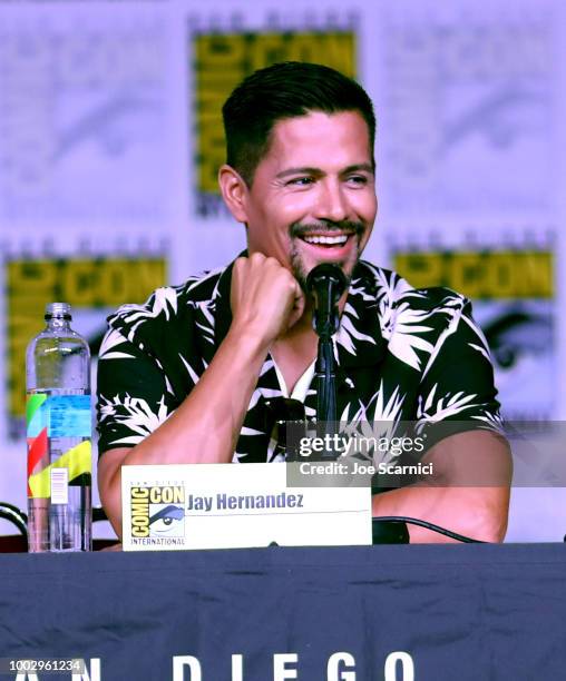 Jay Hernandez attends Entertainment Weekly "Brave Warriors" panel during San Diego Comic-Con 2018 at the San Diego Convention Center on July 20, 2018...