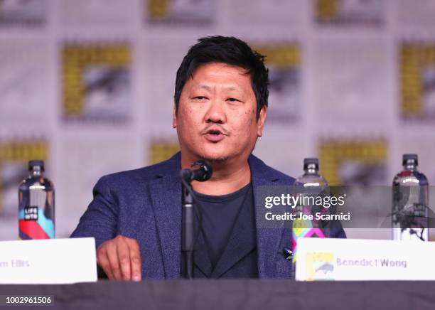 Benedict Wong attends Entertainment Weekly "Brave Warriors" panel during San Diego Comic-Con 2018 at the San Diego Convention Center on July 20, 2018...