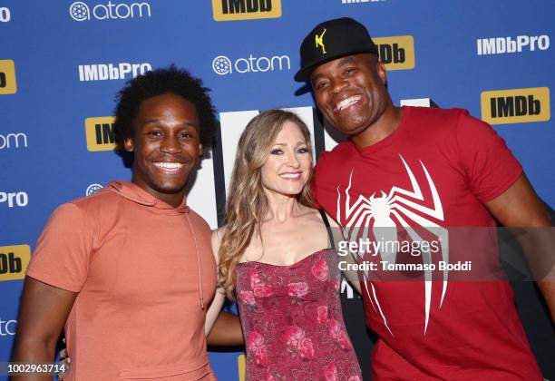 Dabier Snell, Julie Nathanson and Anderson Silva attend the #IMDboat Party At San Diego Comic-Con 2018, Sponsored By Atom Tickets at The IMDb Yacht...