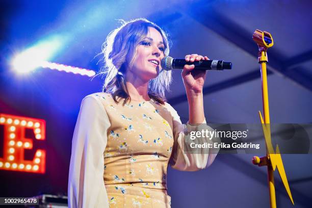 Jillian Jacqueline performs at Michigan International Speedway on July 20, 2018 in Brooklyn, Michigan.