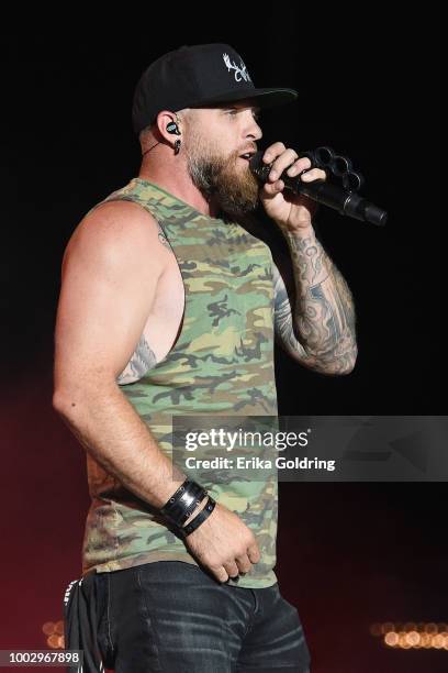 Brantley Gilbert performs at Michigan International Speedway on July 20, 2018 in Brooklyn, Michigan.