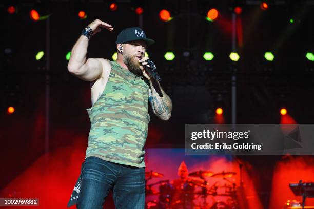 Brantley Gilbert performs at Michigan International Speedway on July 20, 2018 in Brooklyn, Michigan.