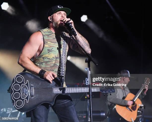 Brantley Gilbert performs at Michigan International Speedway on July 20, 2018 in Brooklyn, Michigan.