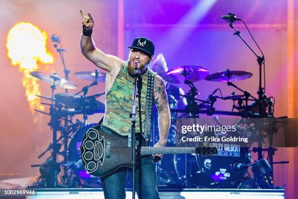 Brantley Gilbert performs at Michigan International Speedway on July 20, 2018 in Brooklyn, Michigan.