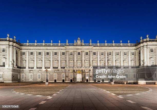 Royal Palace in Madrid at night.