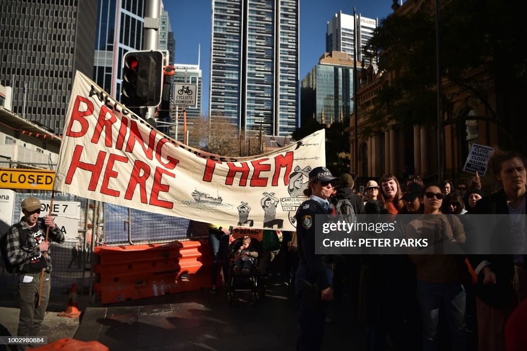 AUSTRALIA-PNG-REFUGEE-PROTEST