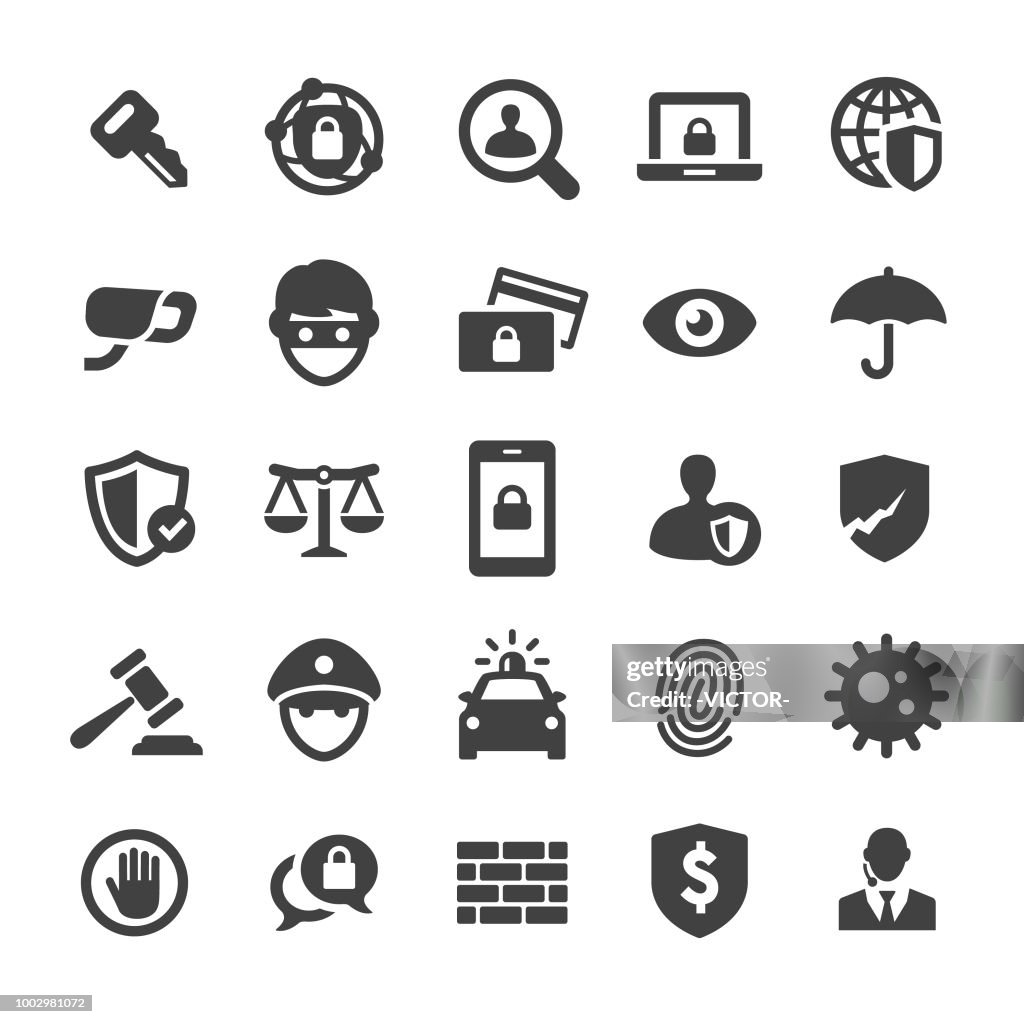 Conjunto de iconos de seguridad - serie inteligente