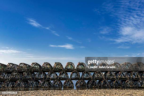 Traditional wooden lobster traps, Cape Cod.