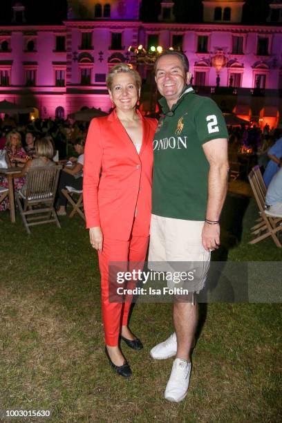 Stephanie Birnthaler and Thomas W. Watter during the Jamie Cullum concert at the Thurn & Taxis Castle Festival 2018 on July 20, 2018 in Regensburg,...