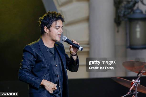 Jamie Cullum performs on stage during the Thurn & Taxis Castle Festival 2018 on July 20, 2018 in Regensburg, Germany.