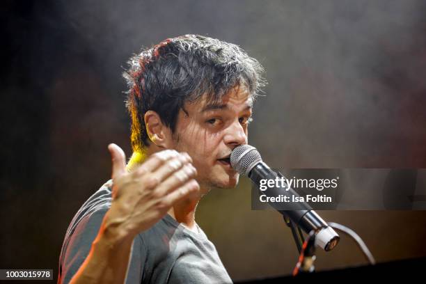 Jamie Cullum performs on stage during the Thurn & Taxis Castle Festival 2018 on July 20, 2018 in Regensburg, Germany.