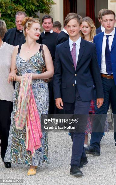 Maria Theresia von Thurn und Taxis and Valentin von Schoenburg-Glauchau during the Jamie Cullum concert at the Thurn & Taxis Castle Festival 2018 on...