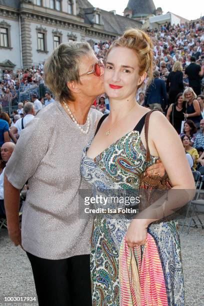 Gloria von Thurn und Taxis and her daughter Maria Theresia von Thurn during the Jamie Cullum concert at the Thurn & Taxis Castle Festival 2018 on...