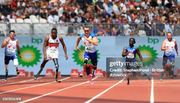 David Henson of Great Britain, Ntando Mahlangu of South Africa, Richard Whitehead of Great Britain, Regas Woods of USA and Luke Sinnott of Great...