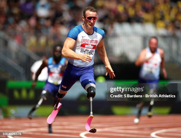 Richard Whitehead of Great Britain competes in the Men's 200m T61 during Day One of the Muller Anniversary Games at London Stadium on July 21, 2018...