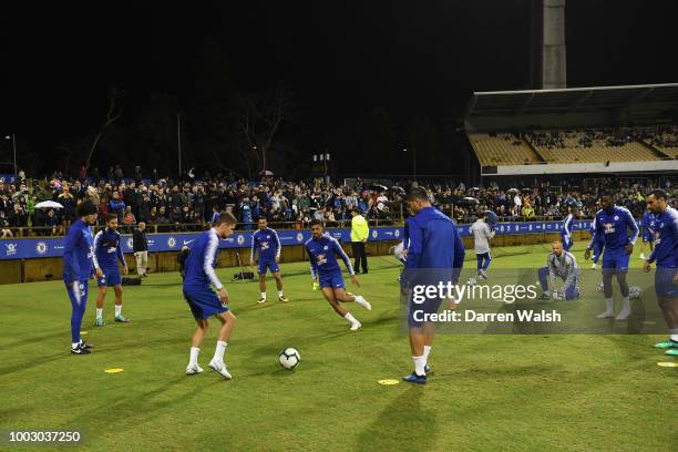 Chelsea players during an open training session at the Waca on July 21, 2018 in Perth, Australia.