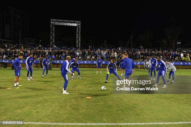 Chelsea players during an open training session at the Waca on July 21, 2018 in Perth, Australia.