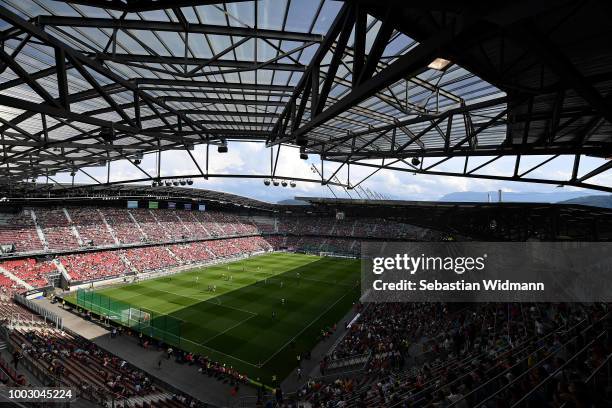 General view of play during the International Champions Cup 2018 match between Bayern Munich and Paris Saint-German at Worthersee Stadion on July 21,...