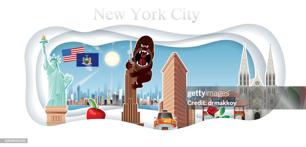 Ciudad de Nueva York y papel cortado