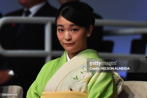 Japan's Princess Mako, the eldest granddaughter of Emperor Akihito and Empress Michiko, takes part in the 21st Japan Festival in Sao Paulo, Brazil,...
