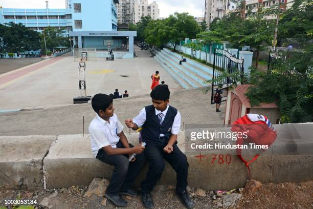 Students wait in the school to get picked up by their guardians as all the transport operators begin their indefinite strike from Thursday midnight...