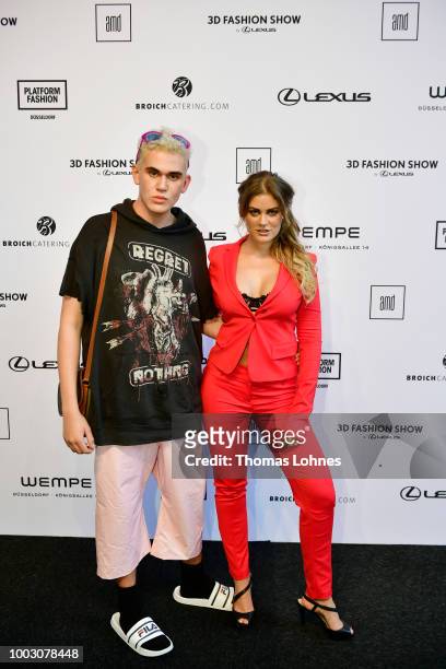 Emil Winter and Christina Braun attend the 3D Fashion Show by Lexus show during Platform Fashion July 2018 at Areal Boehler on July 21, 2018 in...