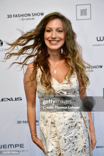 Mara Bergmann attends the 3D Fashion Show by Lexus show during Platform Fashion July 2018 at Areal Boehler on July 21, 2018 in Duesseldorf, Germany.