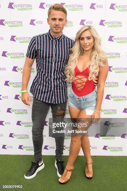 Charlie Brake and Ellie Brown attend Kisstory On The Common 2018 at Streatham Common on July 21, 2018 in London, England.