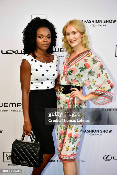 Rosita Barrigah and Nina Bauer attend the 3D Fashion Show by Lexus show during Platform Fashion July 2018 at Areal Boehler on July 21, 2018 in...