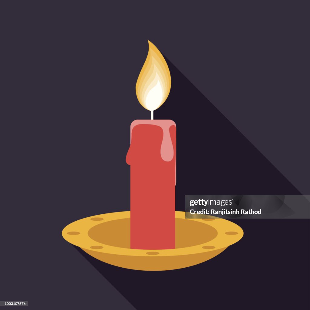 Christmas Flat Design Icon: Candle
