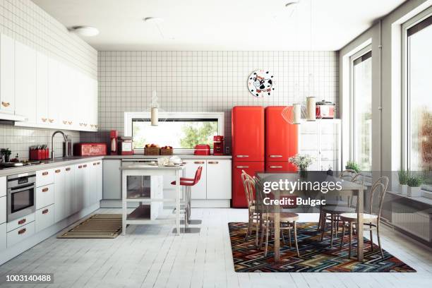 scandinavian domestic kitchen - kitchen colour stock pictures, royalty-free photos & images