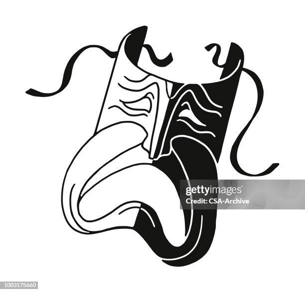 tragedy mask - broadway performer stock illustrations