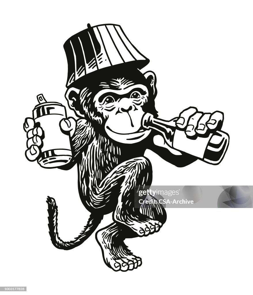 Dronken aap