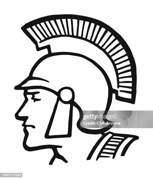 trojan soldier - gladiator stock illustrations