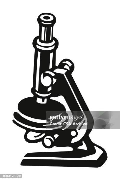 microscope - research microscope closeup stock illustrations