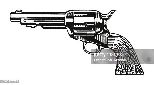 revolver - pistolenschießen stock-grafiken, -clipart, -cartoons und -symbole