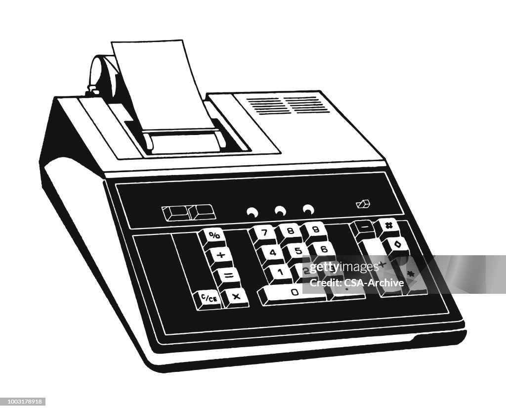 Adding Machine Digital Adding Machine High-Res Vector Graphic - Getty Images