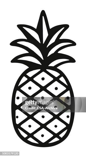 stockillustraties, clipart, cartoons en iconen met ananas - motif tropical