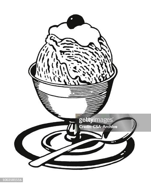 ice cream sundae - ice cream sundae stock illustrations