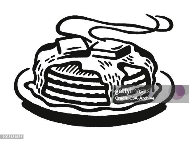 stack of pancakes - pancake stock illustrations