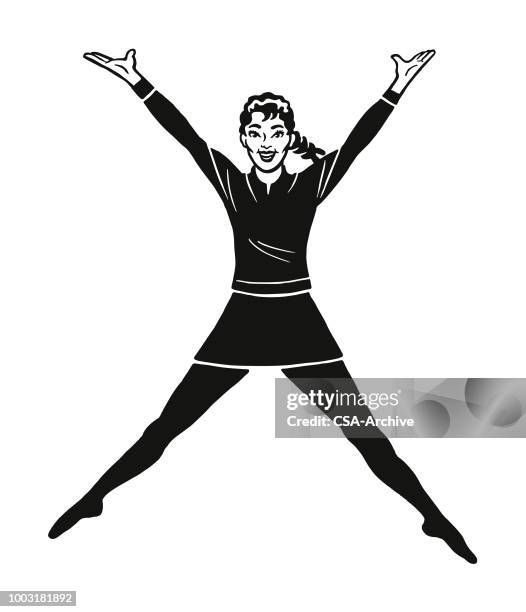girl jumping - animation stock illustrations