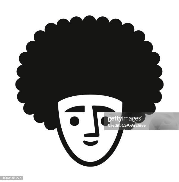 man with afro - curly hair stock illustrations