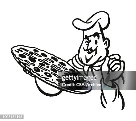Chef Holding a Pizza Chef Holding a Pizza