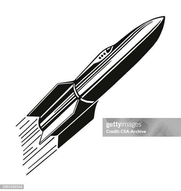 flying rocketship - missile stock illustrations